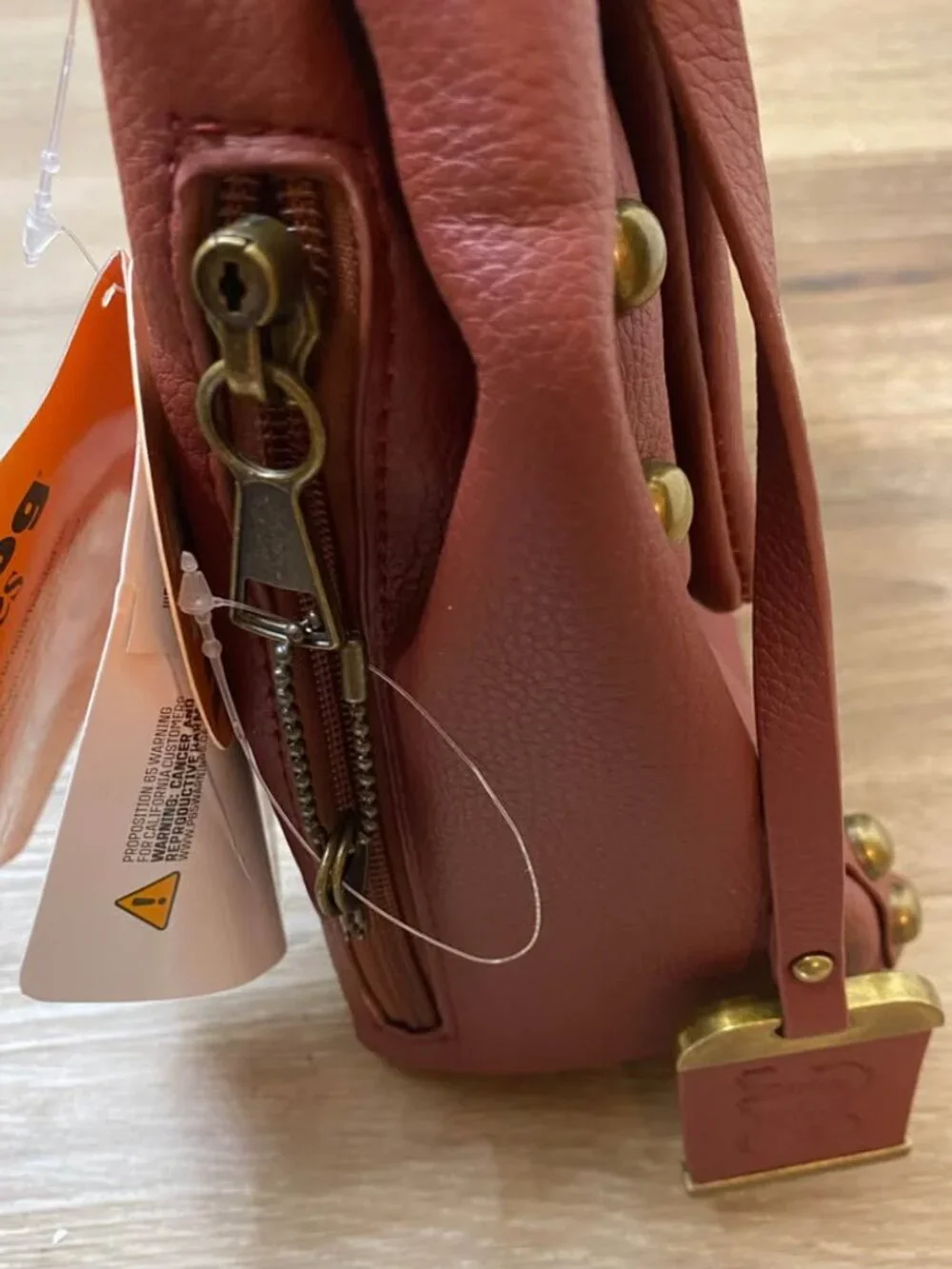 Bulldog Concealed Carry Convertible Hobo Crossbody Purse Lipstick Matte Red Stud